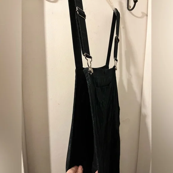 Disturbia- size UK16- blu/bk tartan overalls w/pockets, zip side. EUC. - Picture 4 of 9